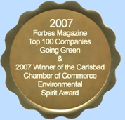 The Carlsbad Desalination Project was a winner of the 2007 Forbes Magazine top 100 Companies Going Green and winner of the 2007 Carlsbad Chamber of Commerce Environmental Stewardship Award.